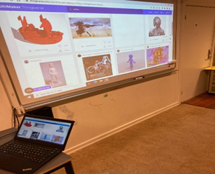 Thingiverse og Prusa Slicer blev introduceret for eleverne. Kort introduktion til 3D-Print og undervisningsforløbets plan.